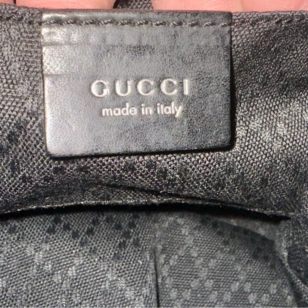 Gucci Vintage Black Nylon & Genuine Leather Hobo Shoulder Bag Purse - Picture 11 of 13